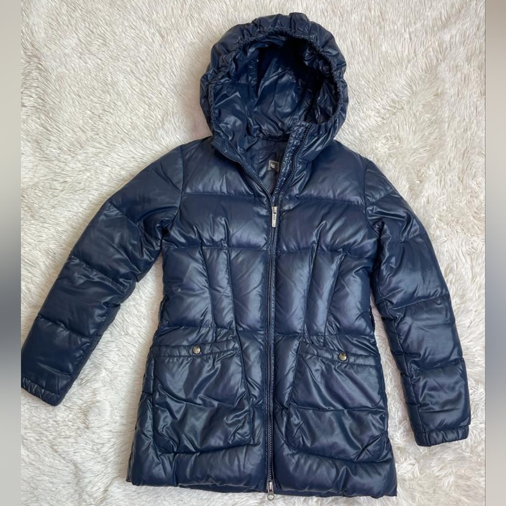 Add Navy Blue Puffer Coat